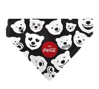 The Coca-Cola Company Pet Bandana Coca Cola Polar Bear Expressions Scattered Black White Slip On Collar Bandana Only