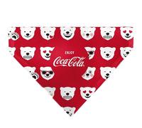 The Coca-Cola Company Pet Bandana Enjoy Coca Cola Logo and Polar Bear Expressions Red White Slip On Collar Bandana Only