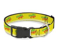 The Coca-Cola Company Pet Collar, Dog Collar Plastic Buckle, Enjoy Mello Yello Logo Yellow Red Green, 20 to 31 Inches 1.5 Inch Wide