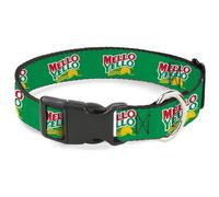 The Coca-Cola Company Pet Collar, Dog Collar Plastic Buckle, Mello Yello Logo Green White Red Yellow, 13 to 17 Inches 1.5 Inch Wide