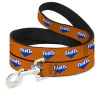 The Coca-Cola Company Pet Leash, Dog Leash, Fanta Logo Orange Blue White, 6 Feet Long 1.0 Inch Wide
