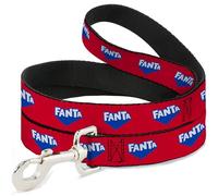 The Coca-Cola Company Pet Leash, Dog Leash, Fanta Logo Strawberry Red Blue White, 6 Feet Long 1.0 Inch Wide
