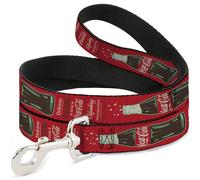 The Coca-Cola Company Pet Leash, Dog Leash, Vintage Coca Cola Delicious Go Refreshed and Bottle Red, 4 Feet Long 1.0 Inch Wide