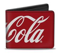 The Coca-Cola Company Wallet, Bifold, Coca Cola Coke Script Logo Stretch Red White, Vegan Leather