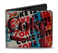 The Coca-Cola Company Wallet, Bifold, Coke Is It Pop Art Collage Multi Color, Vegan Leather