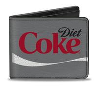 The Coca-Cola Company Wallet, Bifold, Diet Coke Ribbon Logo Gray Black Red White, Vegan Leather