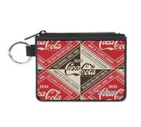 The Coca-Cola Company Wallet, Coin Purse, Drink Coca Cola Delicious Refreshing Blocks Red Brown White, Canvas