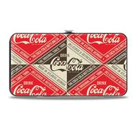 The Coca-Cola Company Wallet, Hinged, Drink Coca Cola Delicious Refreshing Diamond Block Red Brown, Vegan Leather