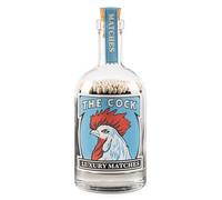 The Cock Luxury Giant Matches in Apothecary Glass Bottle, Funny Gift for Him, Long Matches in Bottle with Cork,10cm Coloured Tip XL Matches, Long Bottled Matchsticks, Housewarming Gift