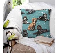 The Cocker Spaniel Square Pillowcase Pillow Cover Polyester Cushion Zip Decorative Comfort Throw Pillow for Home Bedroom