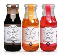 The Cocktail Co Martini Set Gift Pack of 3 - Pre mixed and Ready to Drink Cocktail mix - 1x Passionfruit Martini 1x Espresso Martini 1x Cosmopolitan - Bottled at Riverbank Distillery - Just Add Ice