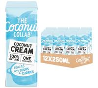 The Coconut Collab Coconut Cream 12x 250ml, 1 Ingredient, 100% Natural, Single Origin, No Additives, Coconut Cream for Soups, Curries, Cooking, Baking, Desserts, Sauces. Vegan.