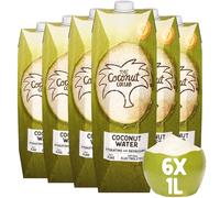 The Coconut Collab Coconut Water - No Added Sugar, 100% Pure, Single Origin, Refreshing with Natural Electrolytes, 6 x 1L