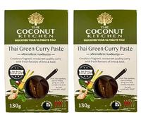 The Coconut Kitchen - Easy Thai Green Curry Paste, Thai Green Curry Kit, Sauce Sachets, Thai Style Spice blend Pack, Curry gifts for men, Thai 7 spice (2 x 130g packs)…