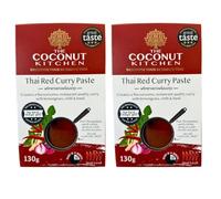 The Coconut Kitchen - Easy Thai Red Curry Paste, Thai Red Curry Kit, Sauce Sachets, Thai Style Spice Blend Pack, Curry Gifts for Men, Thai 7 Spice (2 Pack 1 x130g)