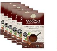 The Coconut Kitchen - Thai Massaman Curry Paste, Curry Kit, Sauce Sachets, Spice Blend Pack, Curry Gifts for Men, Thai 7 Spice (6 Packs of 130g)