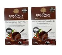 The Coconut Kitchen - Thai Massaman Curry Paste, Massaman Kit, Sauce Sachets, Spice Blend Pack, 7 Spice (2 Packs of 1 x 130g)