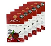 The Coconut Kitchen - Thai Red Curry Paste, Red Curry Kit, Sauce Sachets, Thai Style Spice Blend Pack, Curry Gifts for Men, 7 Spice (Pack of 6 x 130g)