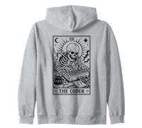 The Coder Programmer Tarot Card Skeleton Zip Hoodie