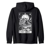 The Coder Programmer Tarot Card Skeleton Zip Hoodie