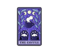 The Coffee Tarot Card Enamel Lapel Pin Badge 3 x 2cm Coffee Lover Brooch Tarot Inspired Coffee Cup Pin Cute Cat Paw Design Gift for Baristas Enthusiasts Collectors and Book Lovers