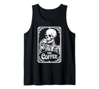 The Coffee Tarot Card Skeleton Halloween Coffee Lover Tank Top
