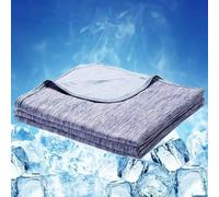 The Cold Blanket - Sleep Cool & Sweat-Free, Instant Cooling Relief with Cold Fabric, No Sweat, No Wake Ups for Hot Sleepers, Breathable, Lightweight, Insanely Soft Cooling Blanket (Blue, 100 * 150cm)