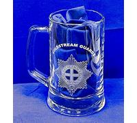 The Coldstream Guards Regiment Glass Tankard with Engraved Cap Badge