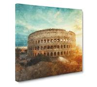 The Coliseum in Rome Italy Canvas Print | Gallery Wrapped 30mm Frame Wall Art | 14x14 inches | Ready to Hang | Modern Picture | Living Room Bedroom Lounge Office
