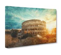 The Colisium In Rome Italy Canvas Print | Gallery Wrapped 30mm Frame Wall Art | 24x16 inches | Ready to Hang | Modern Picture | Living Room Bedroom Lounge Office