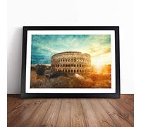 The Colisium in Rome Italy | Framed Wall Art Print | Modern Home Decor Picture | Ready to Hang Artwork for Living Room, Bedroom, Kitchen or Office | Multiple Sizes