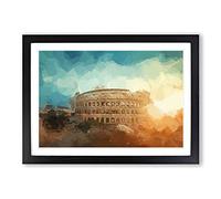The Colisium in Rome Italy in Abstract Framed Print | A2 Black Framed Wall Art | Ready to Hang | Abstract Fantasy Picture | Living Room Bedroom Lounge Office