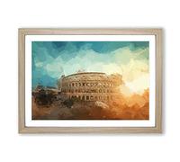 The Colisium in Rome Italy in Abstract Framed Print | A2 Oak Framed Wall Art | Ready to Hang | Abstract Fantasy Picture | Living Room Bedroom Lounge Office