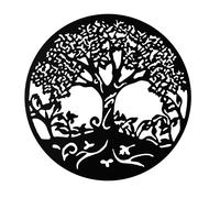 The Collection Metal Wall Art 60cm - Woodland Tree Country Living Black One Size