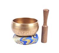 The Collection Royal Etched Tibetan Singing Bowl Set, Sound Bowl Meditation Set - Authentic Meditation Bell for Healing, Yoga, Chakra Balancing, Mindfulness, Zen Décor or Unique Gift