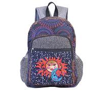 THE COLLECTION ROYAL Hemp Bag, Hippie Backpack, Boho Backpack, Bohemian Backpack, Hippy Backpack for Women (Purple), Purple, Regular, Hippie Lightweight Beach Backpack