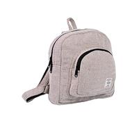 THE COLLECTION ROYAL Himalayan Hemp and Cotton Boho Bohemian Hippie Bag Purse Eco Friendly Mini Solid Backpack, Natural, Bohemian
