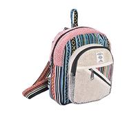 THE COLLECTION ROYAL Himalayan Hemp Boho Bohemian Hippie Bag Purse Eco Friendly Mini Daypack Backpack, Multi a, Mini, Daypack Backpacks