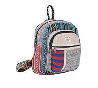 THE COLLECTION ROYAL Himalayan Hemp Boho Bohemian Hippie Bag Purse Eco Friendly Mini Daypack Backpack, Multicolor, Mini, Daypack Backpacks