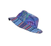 THE COLLECTION ROYAL Hippie Patch Boho Hippy Rave Festival Gear Cotton Bucket Hat for Men and Women, Blue, One Size