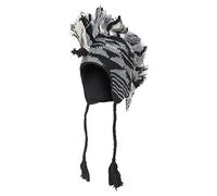 THE COLLECTION ROYAL Mohawk Woolen Lined Beanie Ear Flap Hat - Black - One Size