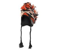 The Collection Royal Mohawk Woolen Lined Beanie Ear Flap Hat - Orange - One Size
