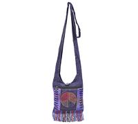 THE COLLECTION ROYAL Small Hippie Bag | Phone Purse Crossbody, Small Crossbody Bag for Women, Travel Purse, Small Boho Bag, Purple-peace, One Size