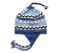 THE COLLECTION ROYAL Woolen and Fleece Lined Knitted Winter Sherpa String Ear Flap Beanie Hat for Women, Blue, One Size