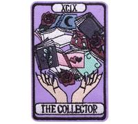 The Collector Tarot Card Fortune Telling Collection Hands Books Library Librarian Tsundoku Love Lover Bibliophile 3.6" Iron On Embroidered Thermoadhesive Patch for Clothing