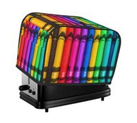 The colored crayons toaster cover is suitable for 2 small toaster covers with wide slots and comes with a storage pocket to meet diverse baking needs.