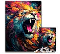 The Colorful And Psychedelic King of Beasts Jigsaws 1000 Pieces for Adults Jigsaw Puzzles for Adults Perfect DIY Art Decor Or Birthday Gift 1000 PCS(75x50cm)