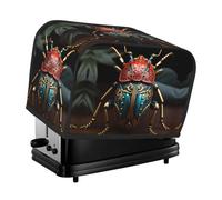 The Colorful Beetle toaster cover is suitable for 2 small toaster covers with wide slots and comes with a storage pocket to meet diverse baking needs.