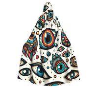 The-Colorful-Evil-Eye Adult Witch Hooded Cape, Halloween Costume Hooded Cloak