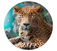 The Colorful Leopard Adult Jigsaw Puzzles 1000 Pieces 1000Pc Adults Round Jigsaw Puzzle Relax & Challenge, Colorful Home Decor Art, for Friends (Size 67.5x67.5cm)